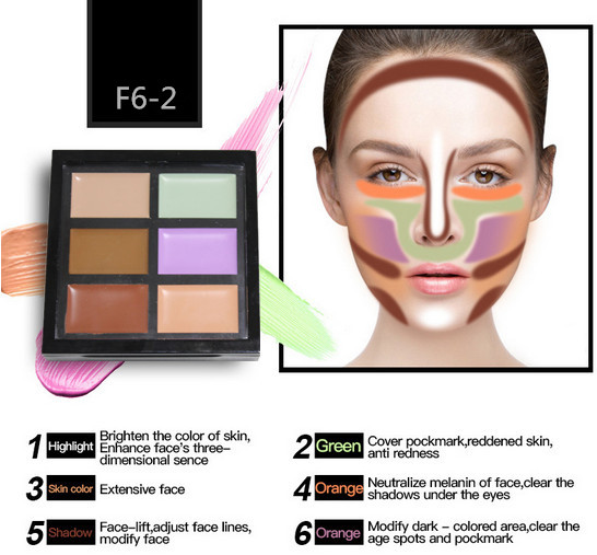 Make-upkosmetik-Eigenmarken-kundenspezifischer billig 6 Farbkonturn-Abdeckstift