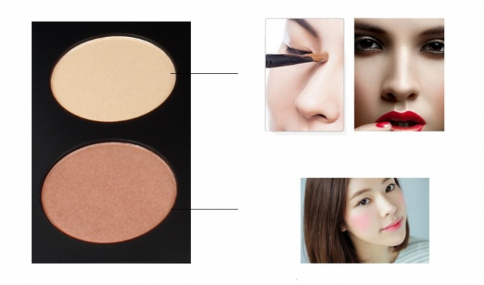 Kundenspezifischer Gesichts-Make-upleuchtmarker-gepresstes Pulver-Lichtschutz für Frau