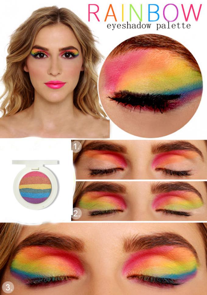 Regenbogen-Leuchtmarker-Augen-Make-upkosmetik mit 6 in 1 Make-upglühen-Ausrüstung, kundenspezifisches Logo