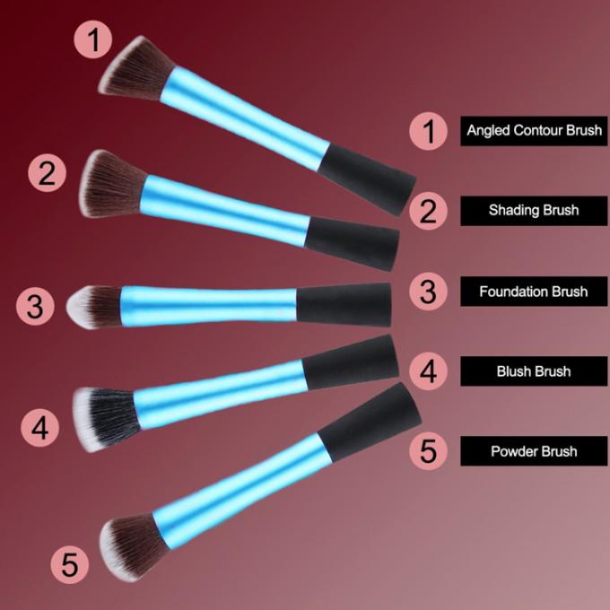 Populärer kosmetischer Make-upbürsten-Satz-Metallgriff mit Faser-Haar-Materialien