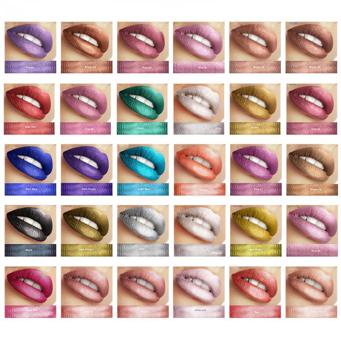 Farbe der Frucht-Geruch-Lippenkosmetischen Produkte des Glanz-30 metallischen Funkeln-Lippenstift im auf Lager