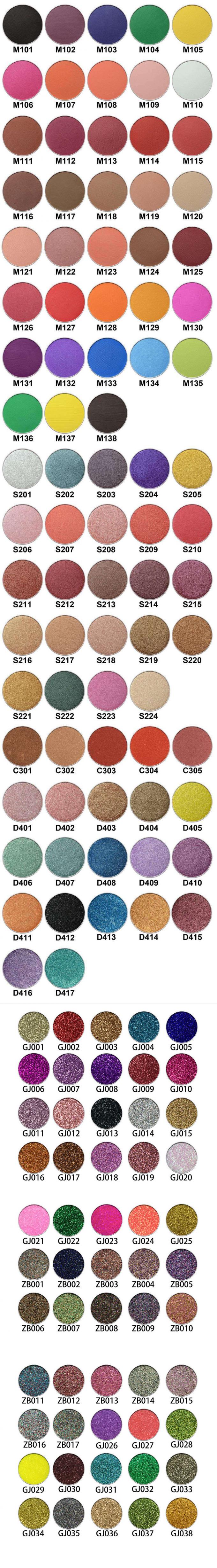 Mineralfunkeln-Pigment-Lidschatten, Make-uplidschatten-Palette mit 9 bunten Wannen