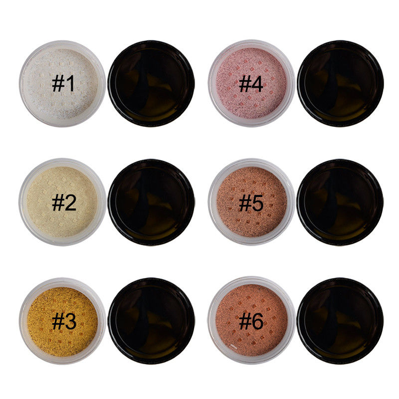 6 Colors Loose Powder Highlighter High Pigment Private Label Suit For Any Occasions